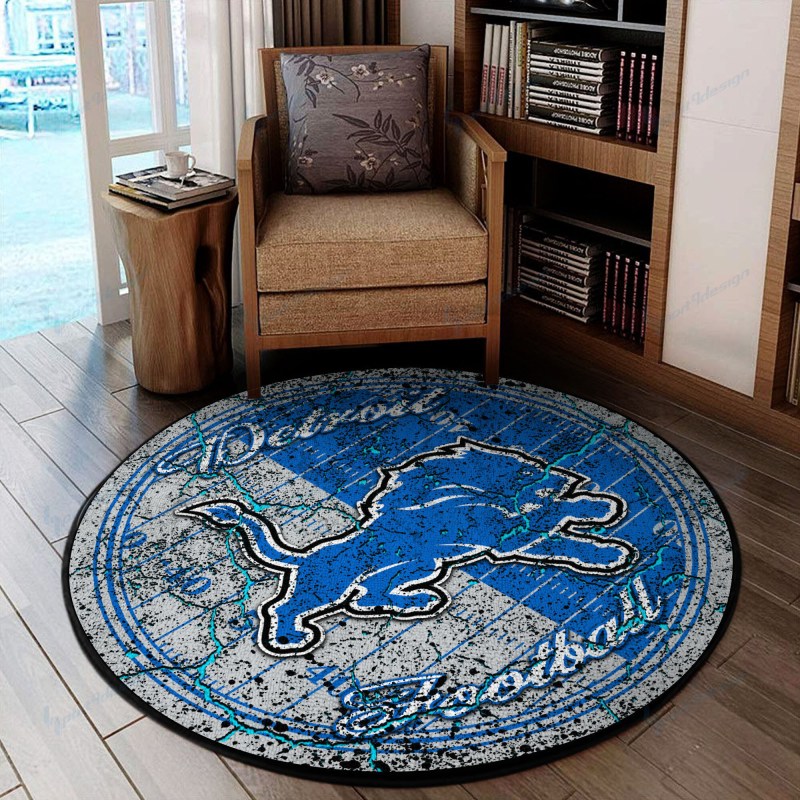 Detroit Lions Round Rug 64 inches
