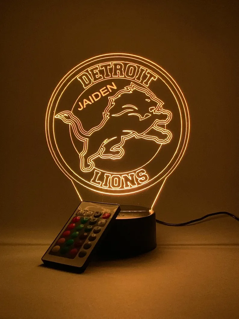 Detroit Lions Personalized 3D Lamp