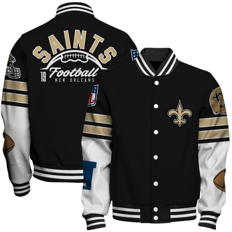 New Orleans Saints Unisex Ultimate Game Day Varsity Jacket