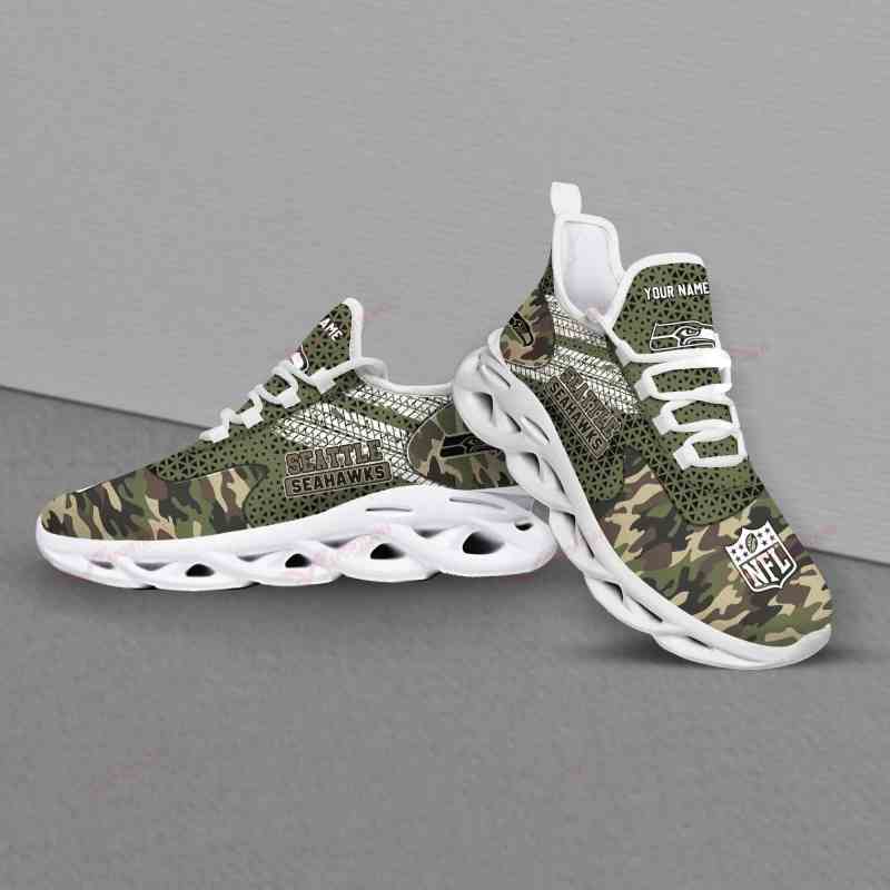 Seattle Seahawks Yezy Running Sneakers Side View