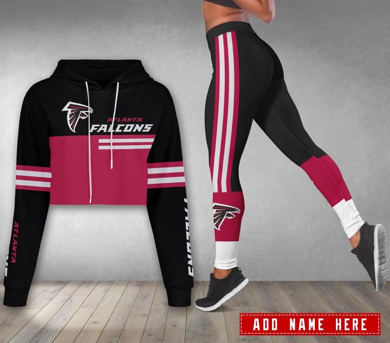 Atlanta Falcons Personalized Combo Croptop Hoodie and Leggings