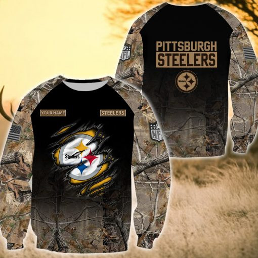 Pittsburgh Steelers Personalized Ugly Christmas Sweater Detail View
