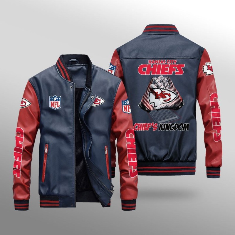 Kansas City Chiefs Leather Bomber Jacket Front View