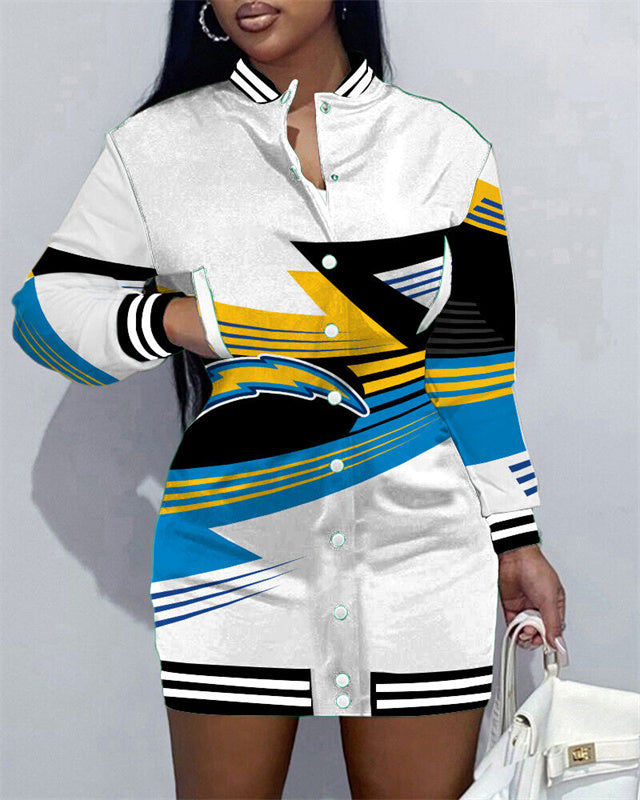 Los Angeles Chargers Women's Button Down Jacket Dress