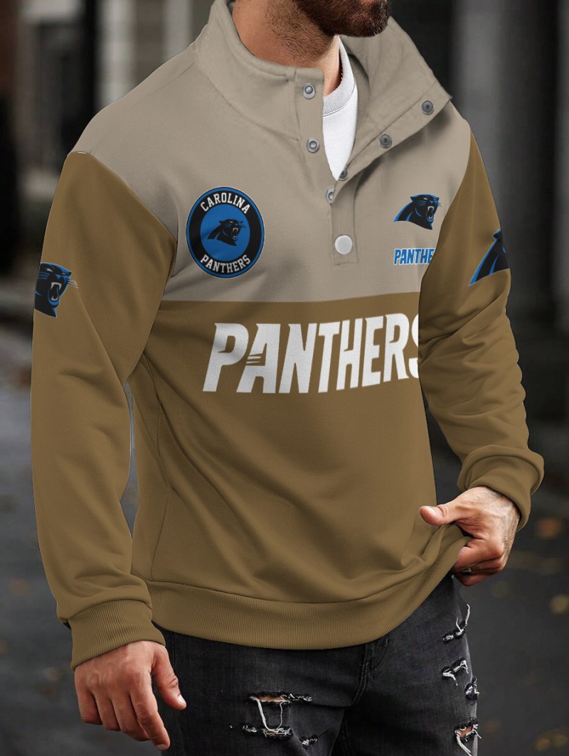 Carolina Panthers Casual Colorful Stand Collar Sweatshirt