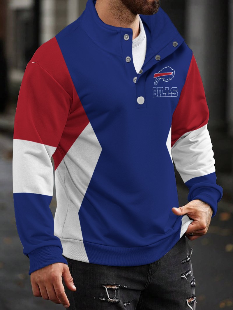 Buffalo Bills Casual Colorful Stand Collar Sweatshirt