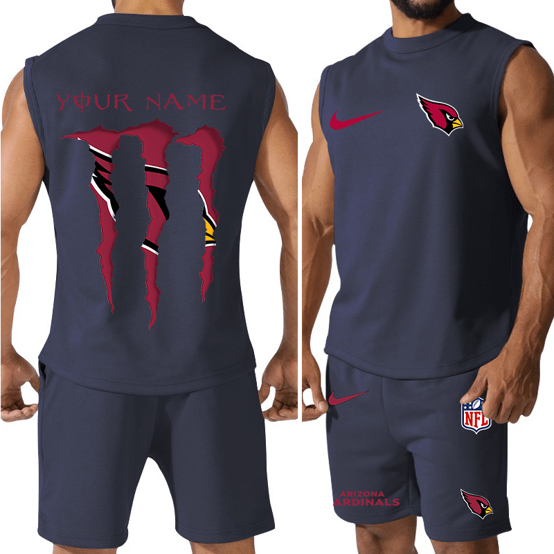 Arizona Cardinals Colorful Jersey Tank Top and Shorts 8