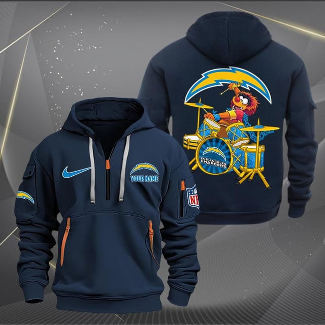 Los Angeles Chargers Premium Personalized Quarter Zip Hoodie 1