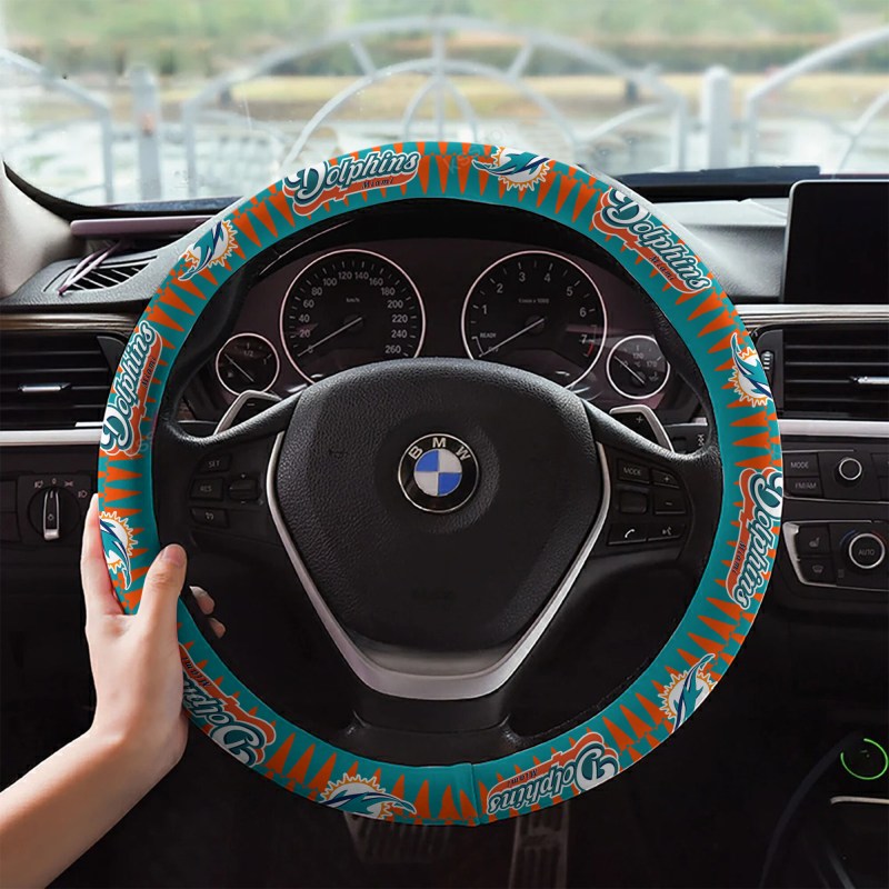 Miami Dolphins Custom 3D Steering Wheel Cover