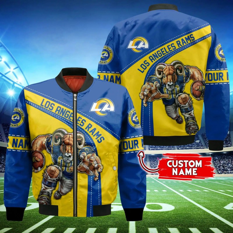 Los Angeles Rams Personalized Thick Bomber Jacket