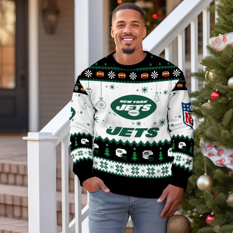 New York Jets Ugly Christmas Sweater - Outdoor View