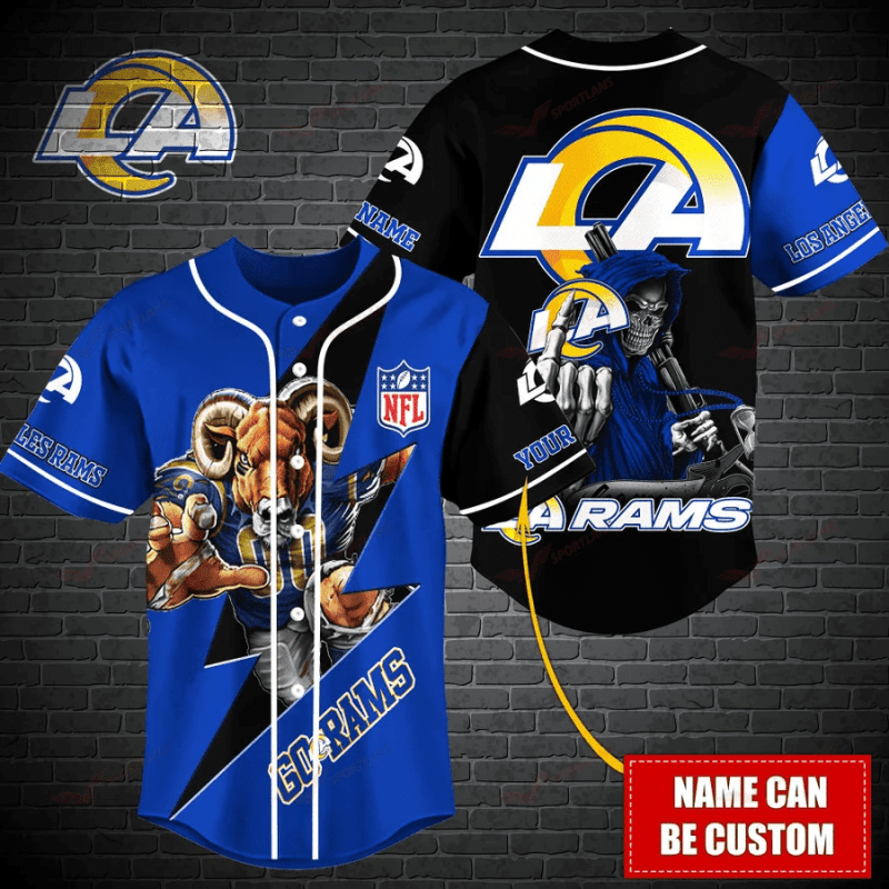 Los Angeles Rams Personalized Baseball Jersey