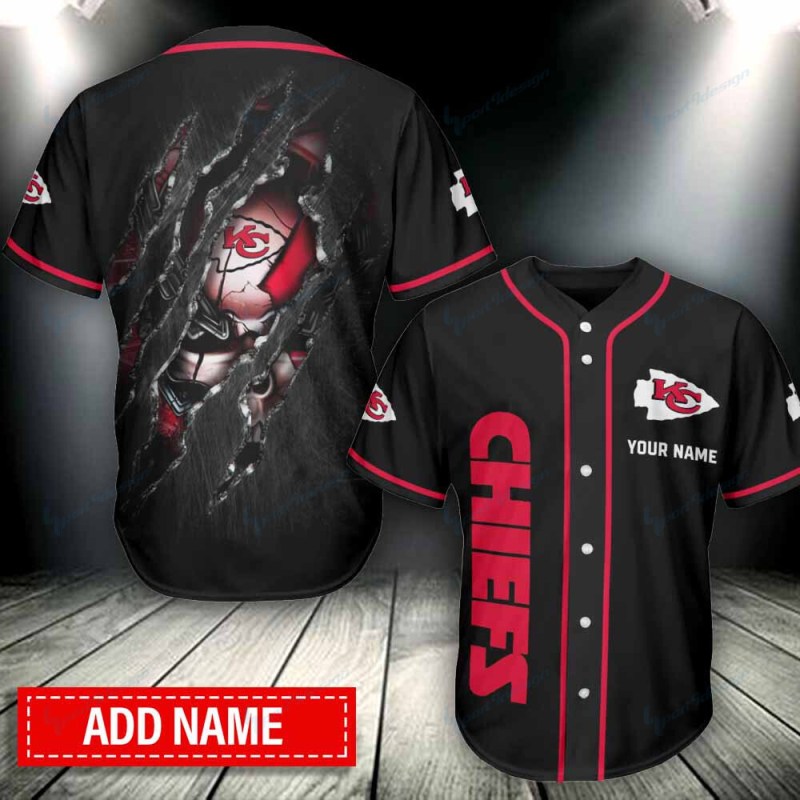 Kansas City Chiefs Personalized Baseball Jersey