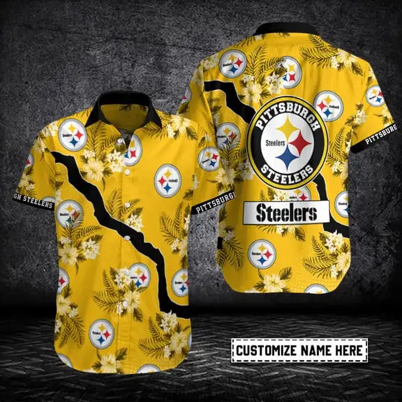 Pittsburgh Steelers Personalized Button Shirt