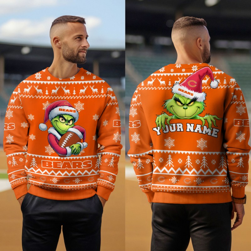 Chicago Bears Ugly Christmas Sweater Outdoor View 4