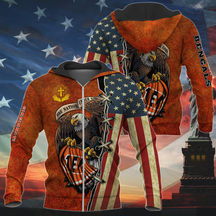 One Nation Under God Cincinnati Bengals Hoodie