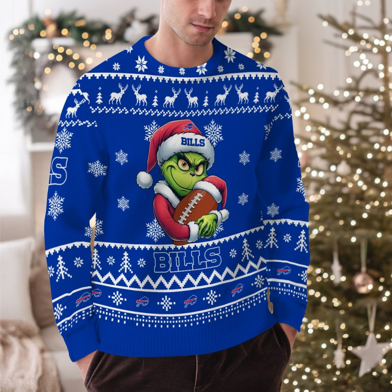 Buffalo Bills Ugly Christmas Sweater Outdoor View 2