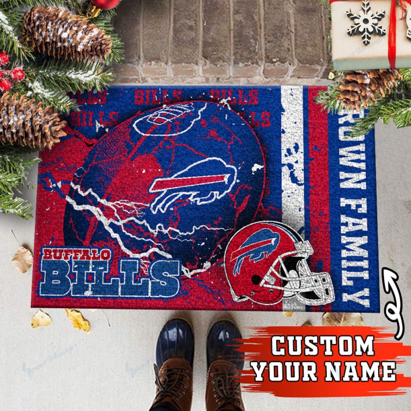 Buffalo Bills Personalized Doormat Side View