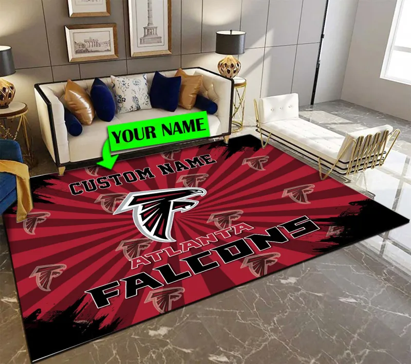 Atlanta Falcons Personalized Premium Rectangle Rug 42