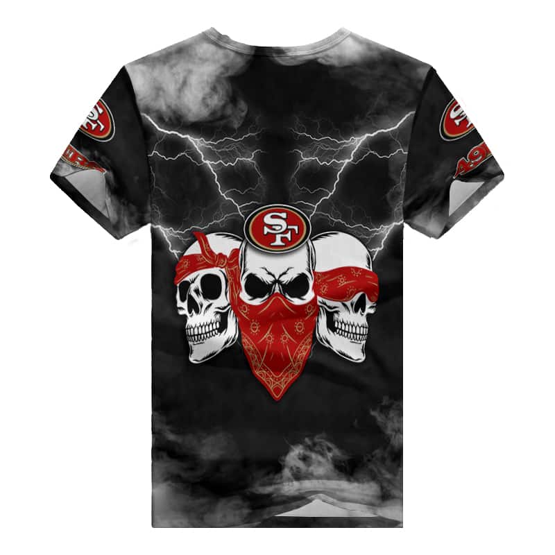 San Francisco 49ers V-neck Women T-shirt - Back View