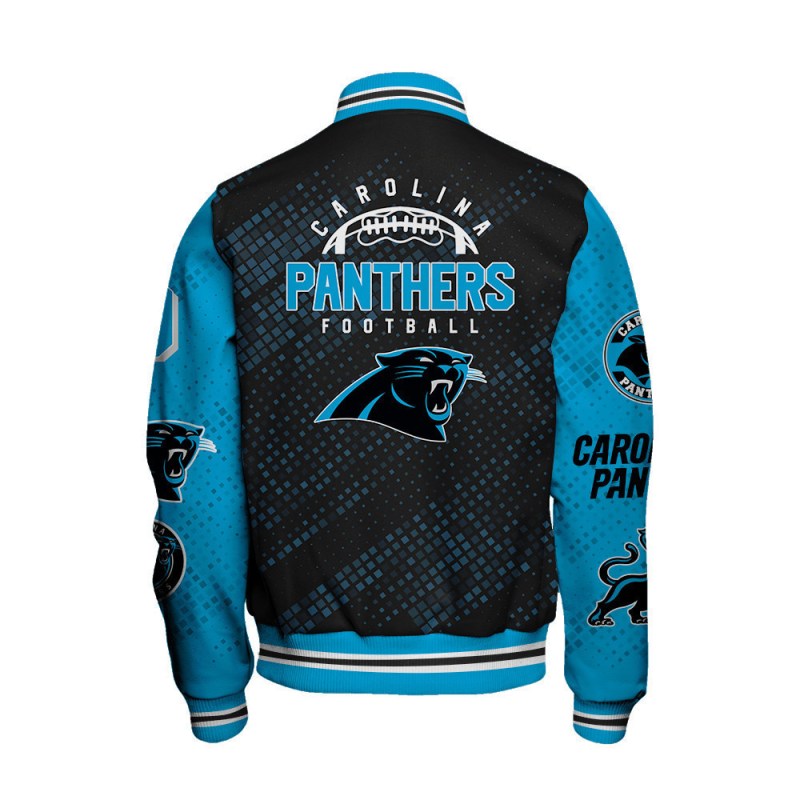 Carolina Panthers Varsity Jacket Side View
