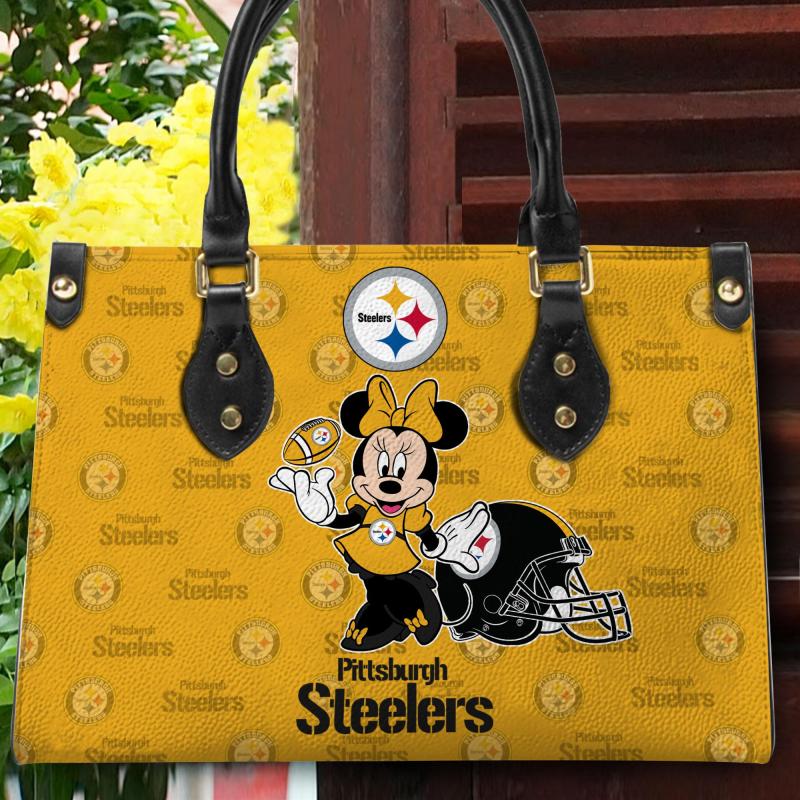 Pittsburgh Steelers Leather Hand Bag - Side View