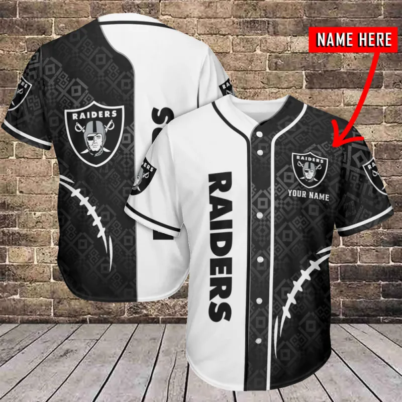 Las Vegas Raiders Personalized Baseball Jersey