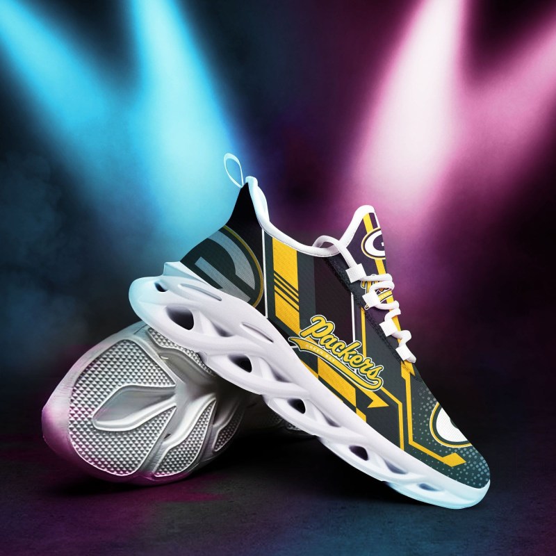 Green Bay Packers Yezy Running Sneakers Back View