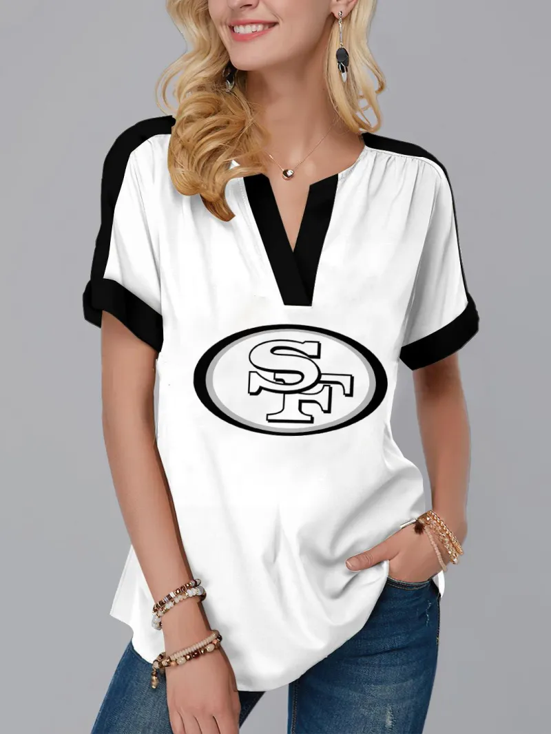San Francisco 49ers Fashion Short Sleeve V-Neck Shirt