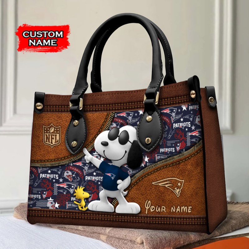 Premium Leather Hand Bag - New England Patriots