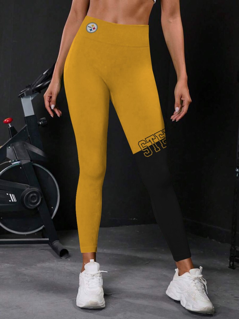 Pittsburgh Steelers Push Up Leggings Back View