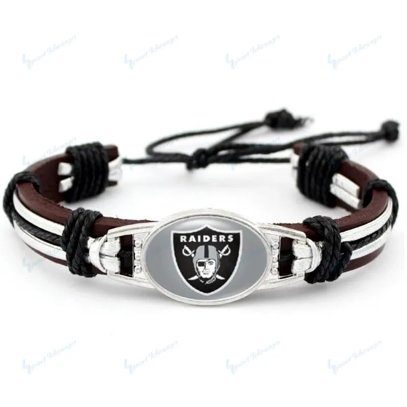 Las Vegas Raiders Leather Bracelet