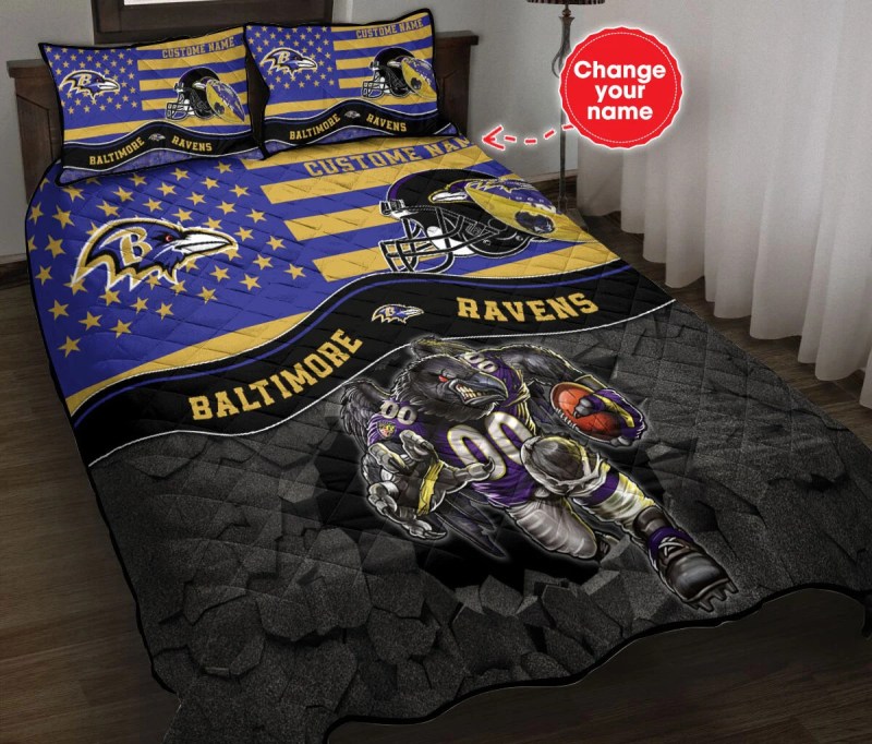Baltimore Ravens Personalized Quilt Set