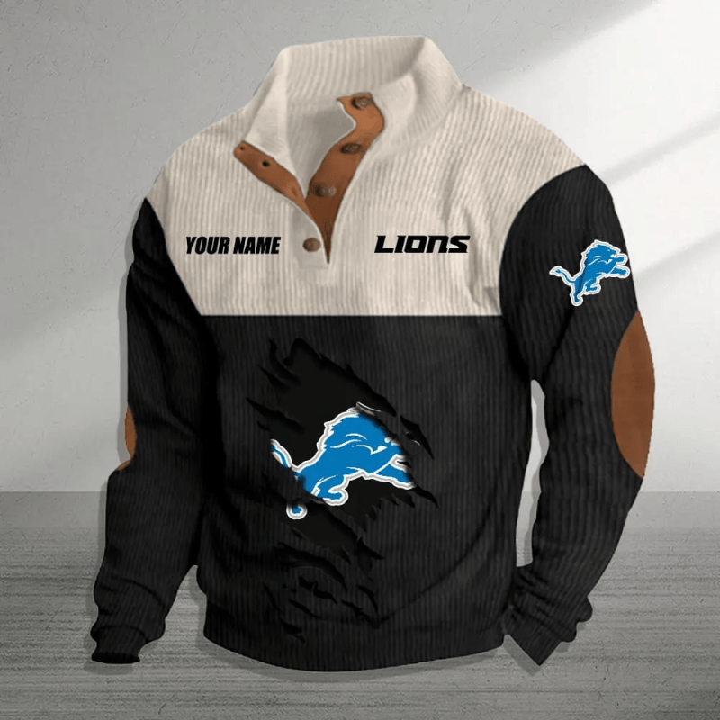 Detroit Lions Colorful Stand Collar Sweatshirt Image 2