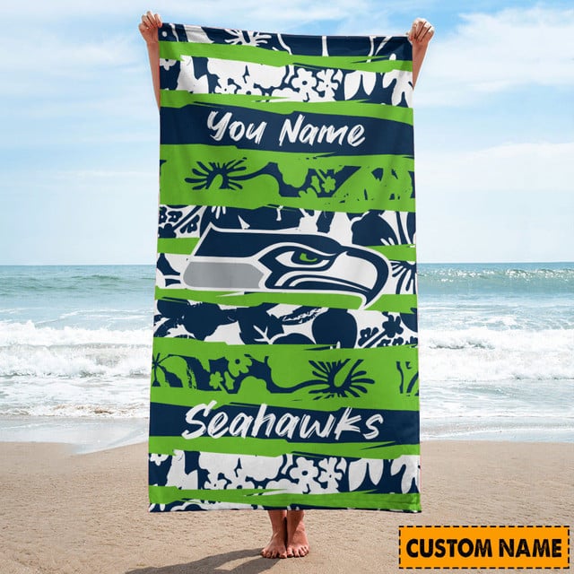 Seattle Seahawks Personalized Beach Towel