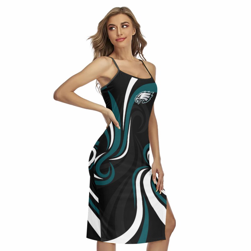 Philadelphia Eagles Women's Back Cross Cami Dress in Action