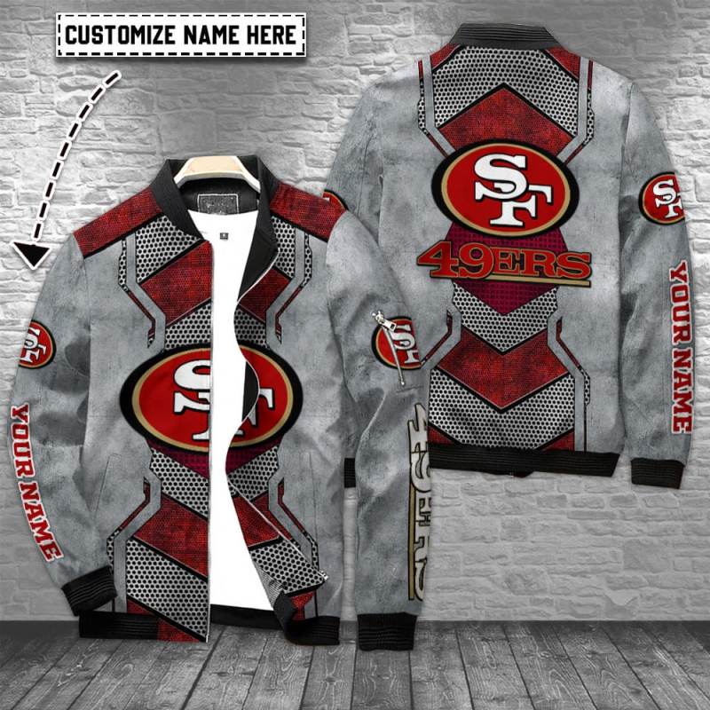 San Francisco 49ers Personalized Bomber Jacket Front