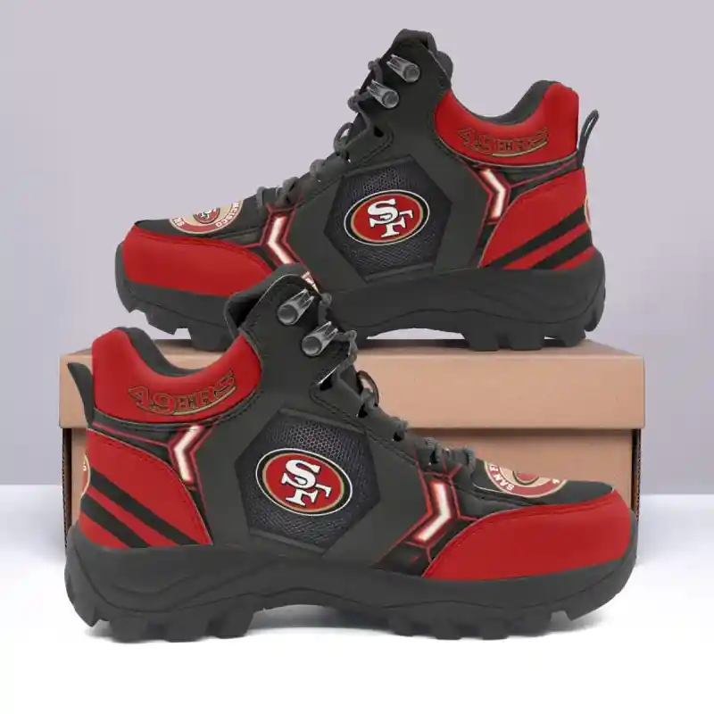 San Francisco 49ers Hiking Shoes Side View