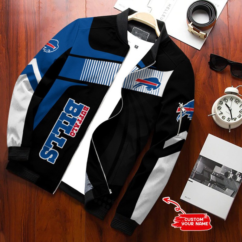 Buffalo Bills Personalized Bomber Jacket Back View