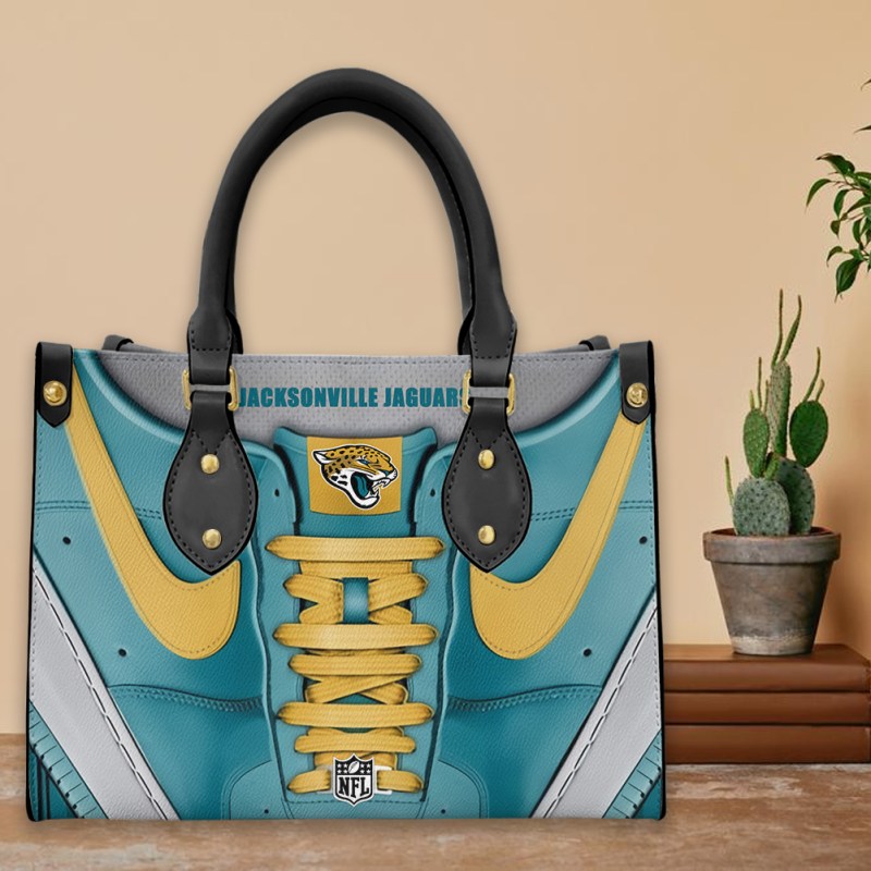 Jacksonville Jaguars Personalized Leather Hand Bag Image 2