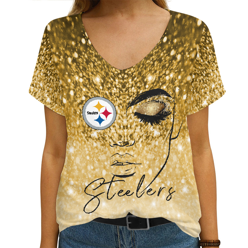 Pittsburgh Steelers V-neck Women T-shirt