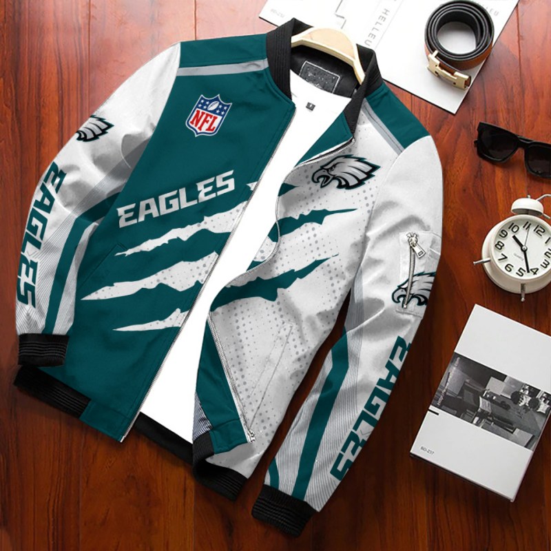Philadelphia Eagles Bomber Jacket Side View