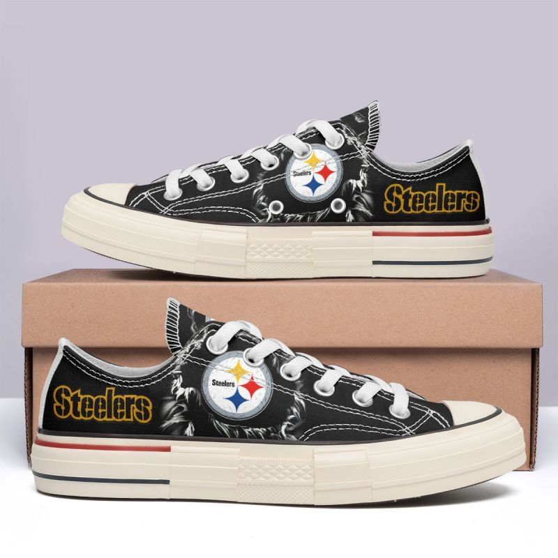Pittsburgh Steelers Low Top Canvas Shoes in Action