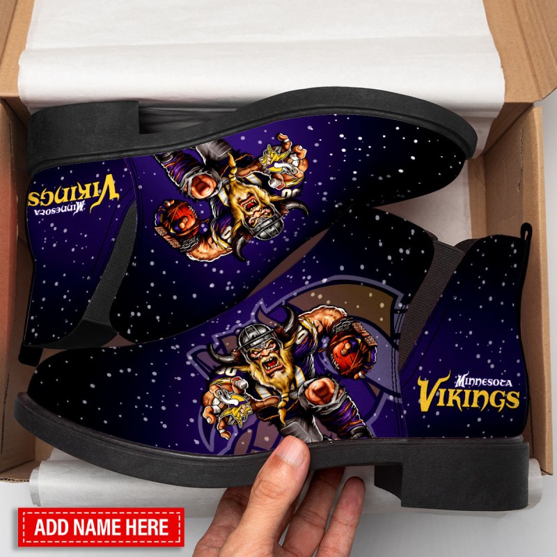 Minnesota Vikings Fashion Boots Side View