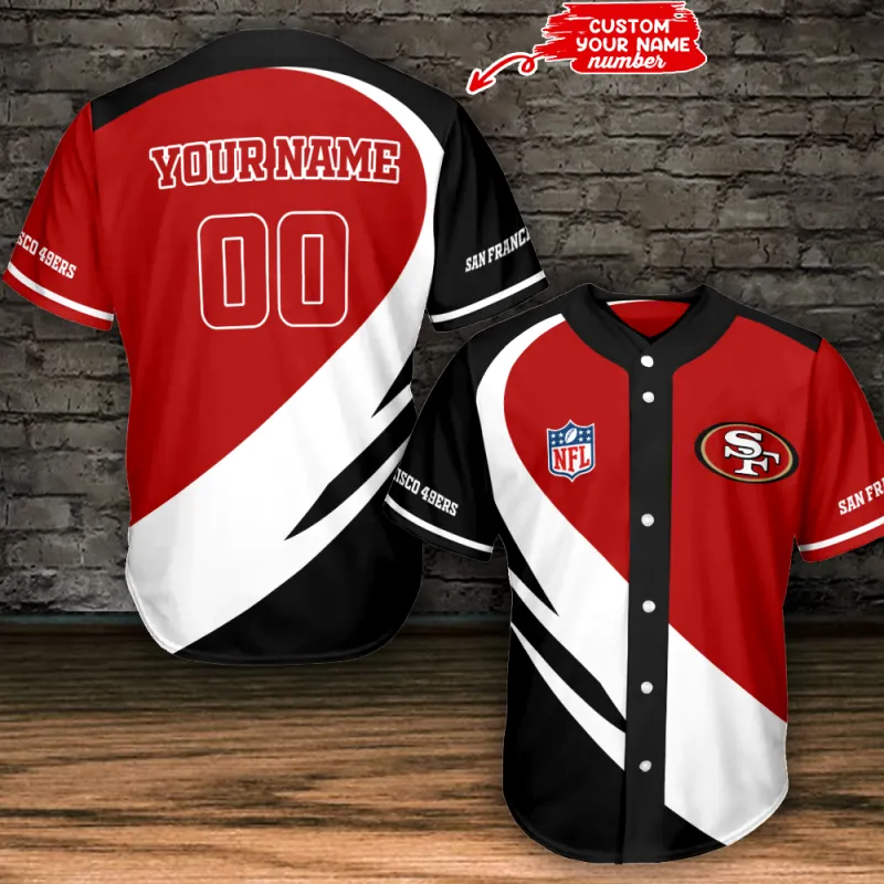 San Francisco 49ers Personalized Baseball Jersey
