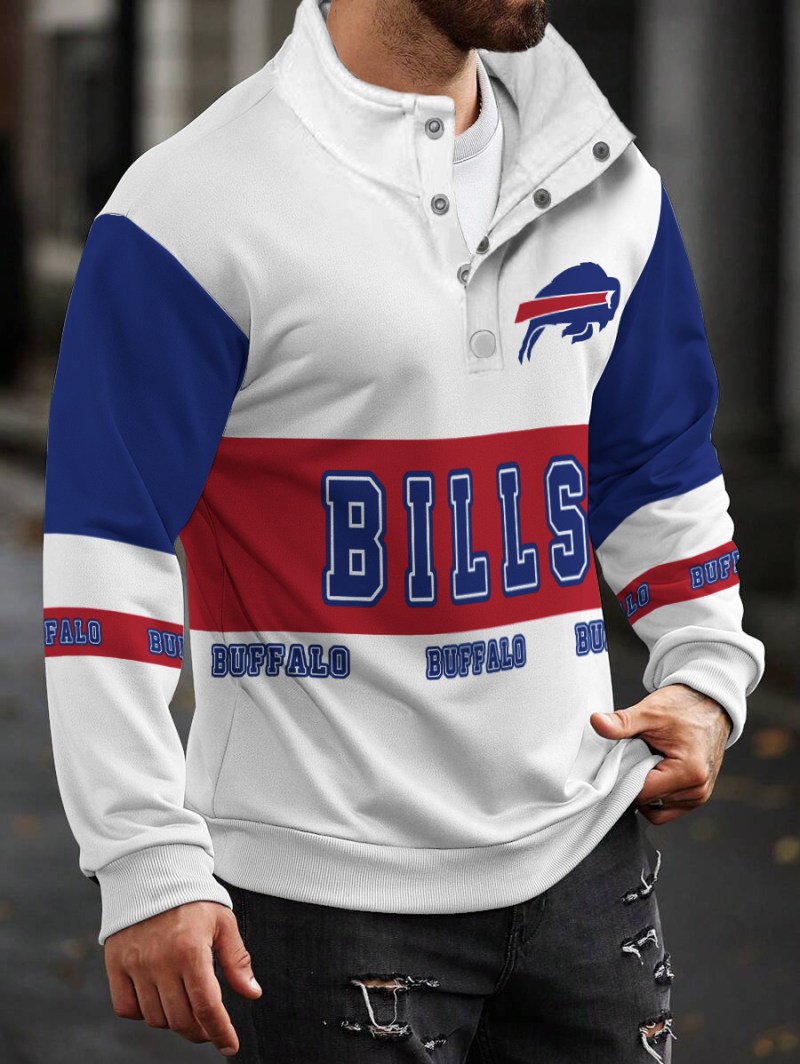 Buffalo Bills Casual Colorful Stand Collar Sweatshirt