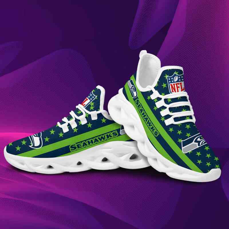Seattle Seahawks Yezy Running Sneakers Back View