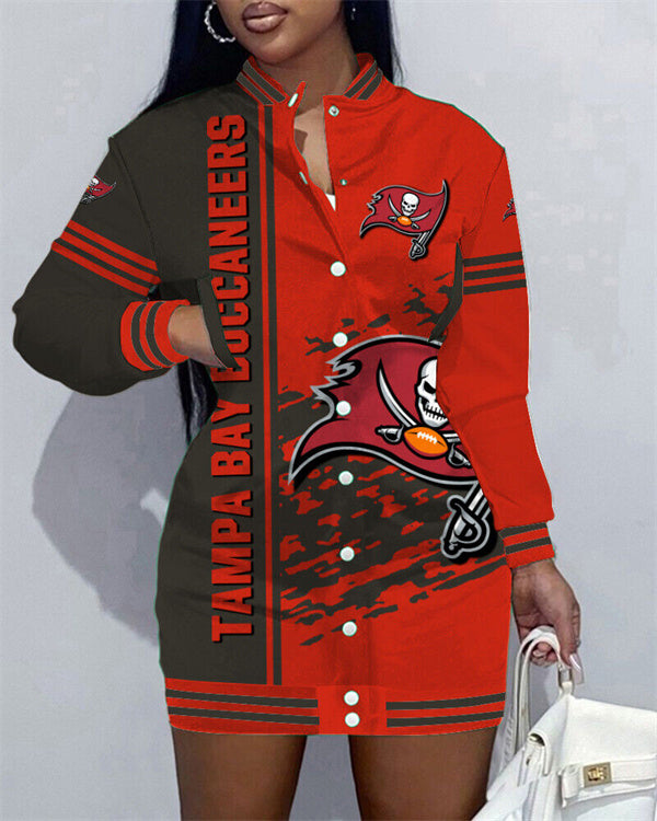 Tampa Bay Buccaneers Women's Button Down Jacket Dress