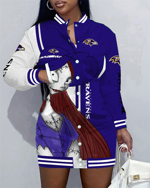 Baltimore Ravens Women's Button Down Jacket Dress
