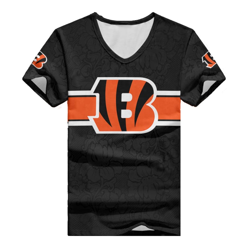 Cincinnati Bengals V-neck Women T-shirt side view